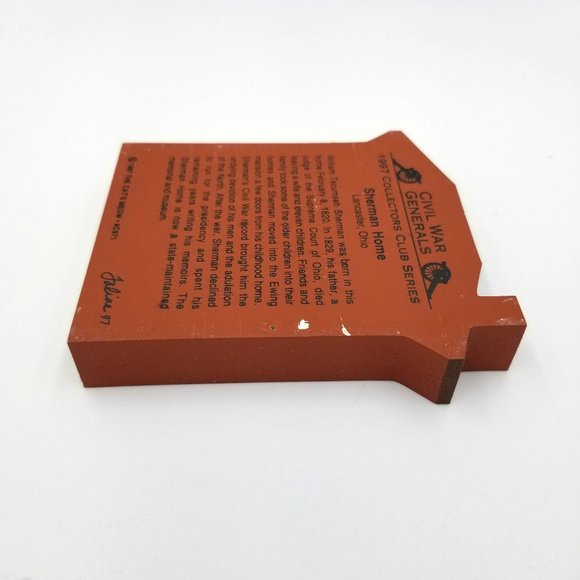 Cat's Meow Village Sherman Home Wood Shelf Sitter Civil War Generals Collectors - Picture 5 of 8